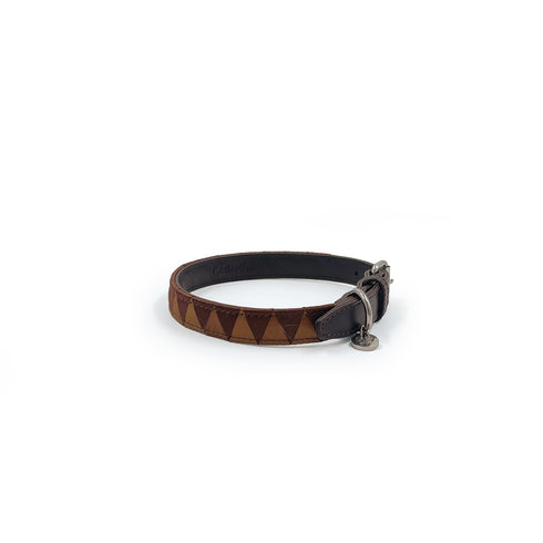 Sharktooth Dog Collar Leather - Latte